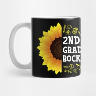 Sunflower 2nd Grade Rocks Shirt Teacher Student Kid Back To School Mug